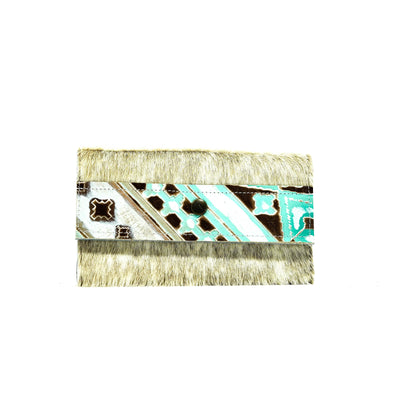 Kacey Wallet - Light Brindle w/ Bora Bora Navajo-Kacey Wallet-Western-Cowhide-Bags-Handmade-Products-Gifts-Dancing Cactus Designs