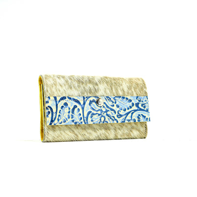 Kacey Wallet - Light Brindle w/ Galaxy Tool-Kacey Wallet-Western-Cowhide-Bags-Handmade-Products-Gifts-Dancing Cactus Designs
