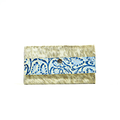 Kacey Wallet - Light Brindle w/ Galaxy Tool-Kacey Wallet-Western-Cowhide-Bags-Handmade-Products-Gifts-Dancing Cactus Designs