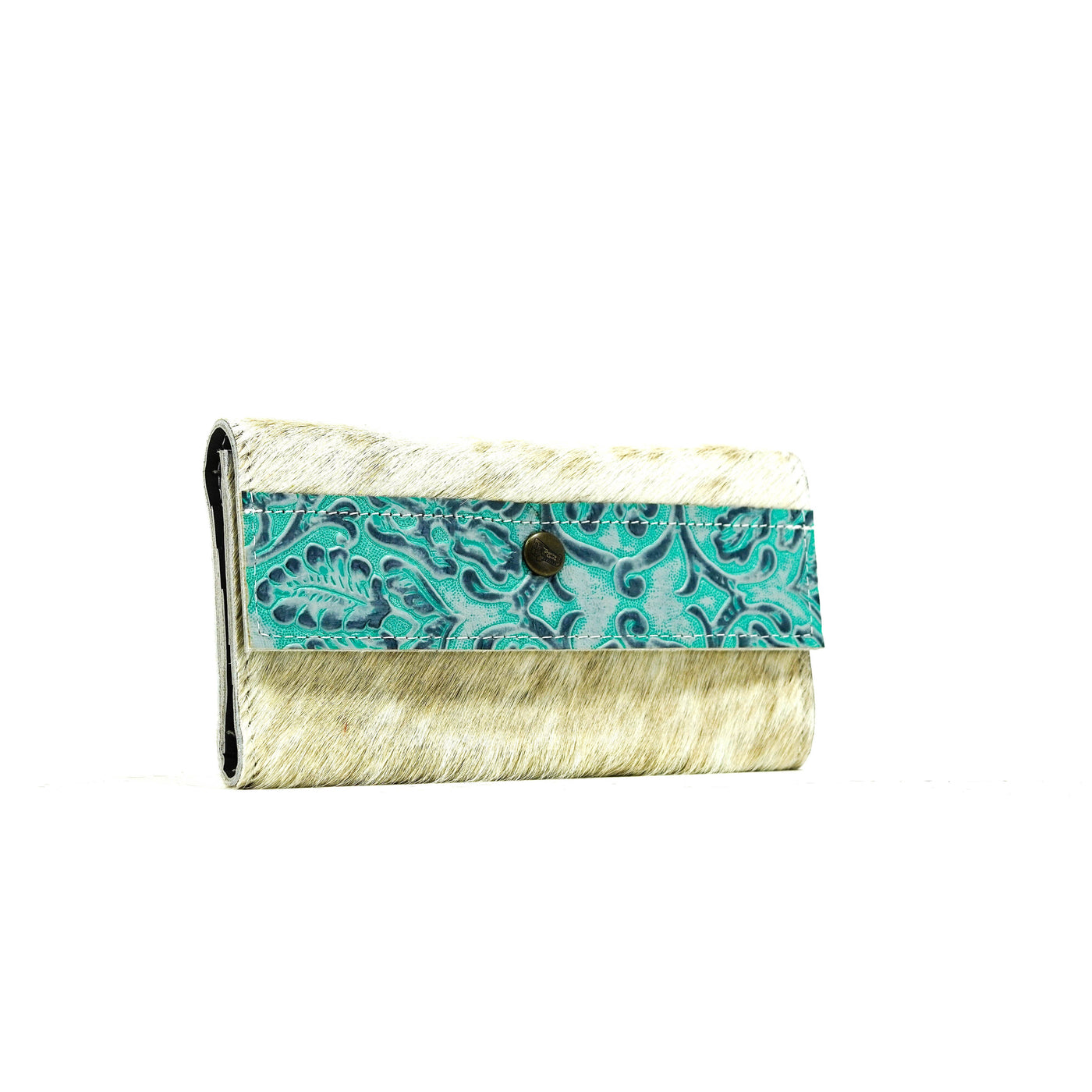 Kacey Wallet - Light Brindle w/ Royston Tool-Kacey Wallet-Western-Cowhide-Bags-Handmade-Products-Gifts-Dancing Cactus Designs