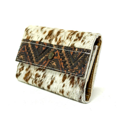 Kacey Wallet - Longhorn w/ Copper Penny Aztec-Kacey Wallet-Western-Cowhide-Bags-Handmade-Products-Gifts-Dancing Cactus Designs