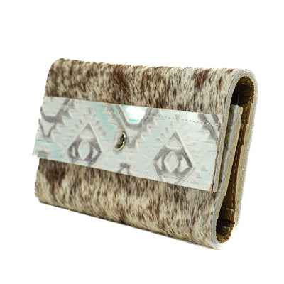 Kacey Wallet - Longhorn w/ Turquoise Sand Aztec-Kacey Wallet-Western-Cowhide-Bags-Handmade-Products-Gifts-Dancing Cactus Designs