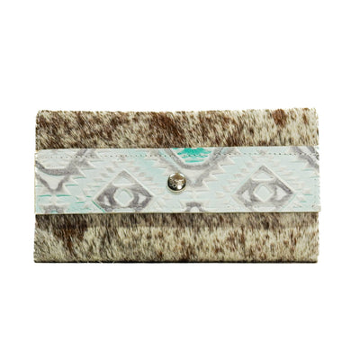 Kacey Wallet - Longhorn w/ Turquoise Sand Aztec-Kacey Wallet-Western-Cowhide-Bags-Handmade-Products-Gifts-Dancing Cactus Designs