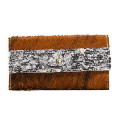 Kacey Wallet - Red Brindle w/ Smokeshow Driftwood-Kacey Wallet-Western-Cowhide-Bags-Handmade-Products-Gifts-Dancing Cactus Designs
