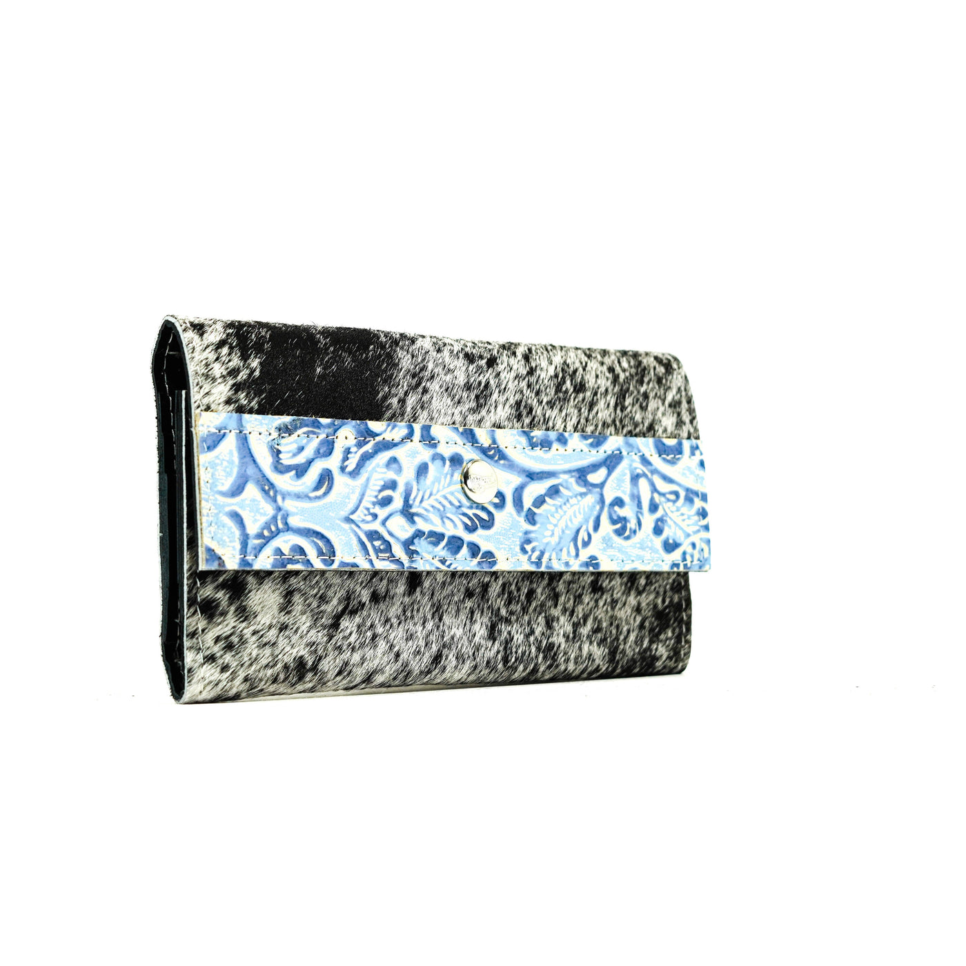 Kacey Wallet - Salt & Pepper w/ Galaxy Tool-Kacey Wallet-Western-Cowhide-Bags-Handmade-Products-Gifts-Dancing Cactus Designs