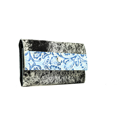 Kacey Wallet - Salt & Pepper w/ Galaxy Tool-Kacey Wallet-Western-Cowhide-Bags-Handmade-Products-Gifts-Dancing Cactus Designs