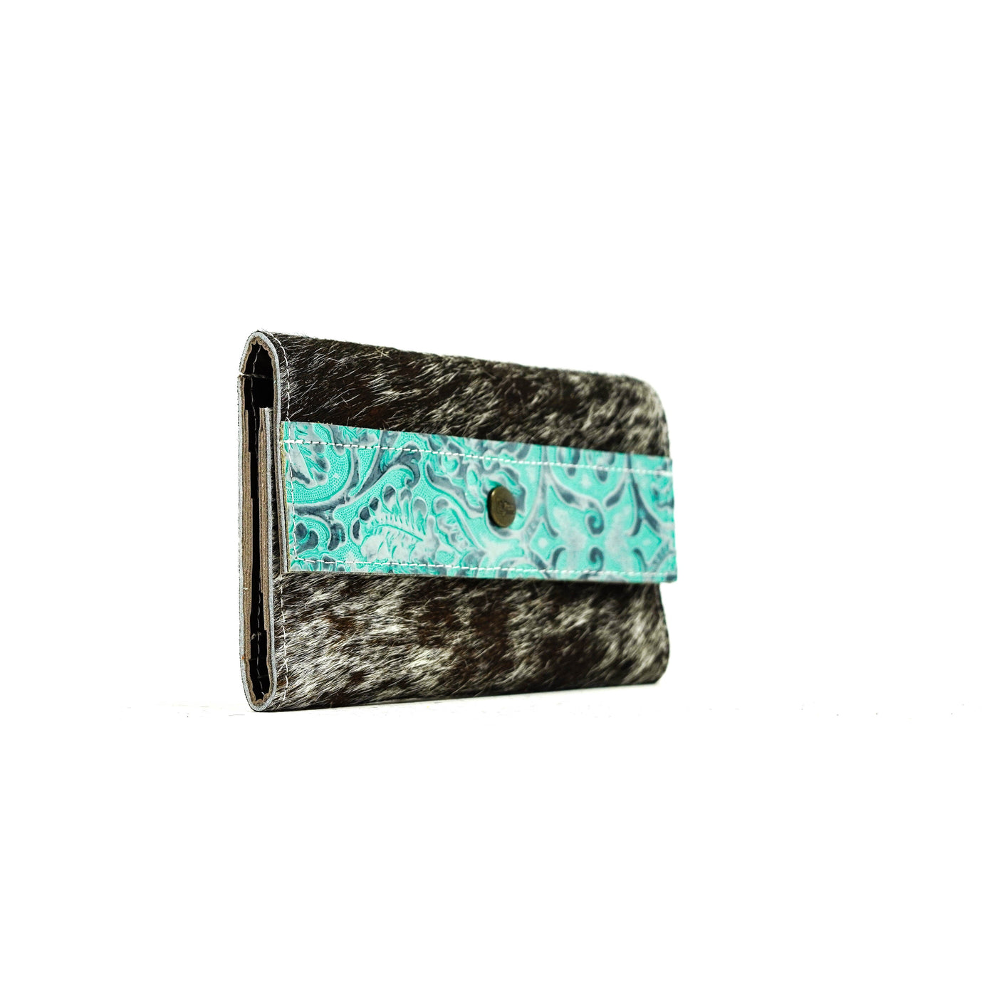 Kacey Wallet - Salt & Pepper w/ Royston Tool-Kacey Wallet-Western-Cowhide-Bags-Handmade-Products-Gifts-Dancing Cactus Designs