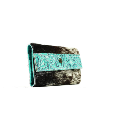 Kacey Wallet - Salt & Pepper w/ Royston Tool-Kacey Wallet-Western-Cowhide-Bags-Handmade-Products-Gifts-Dancing Cactus Designs