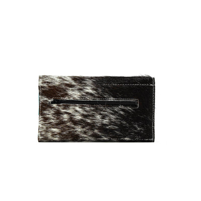 Kacey Wallet - Salt & Pepper w/ Royston Tool-Kacey Wallet-Western-Cowhide-Bags-Handmade-Products-Gifts-Dancing Cactus Designs
