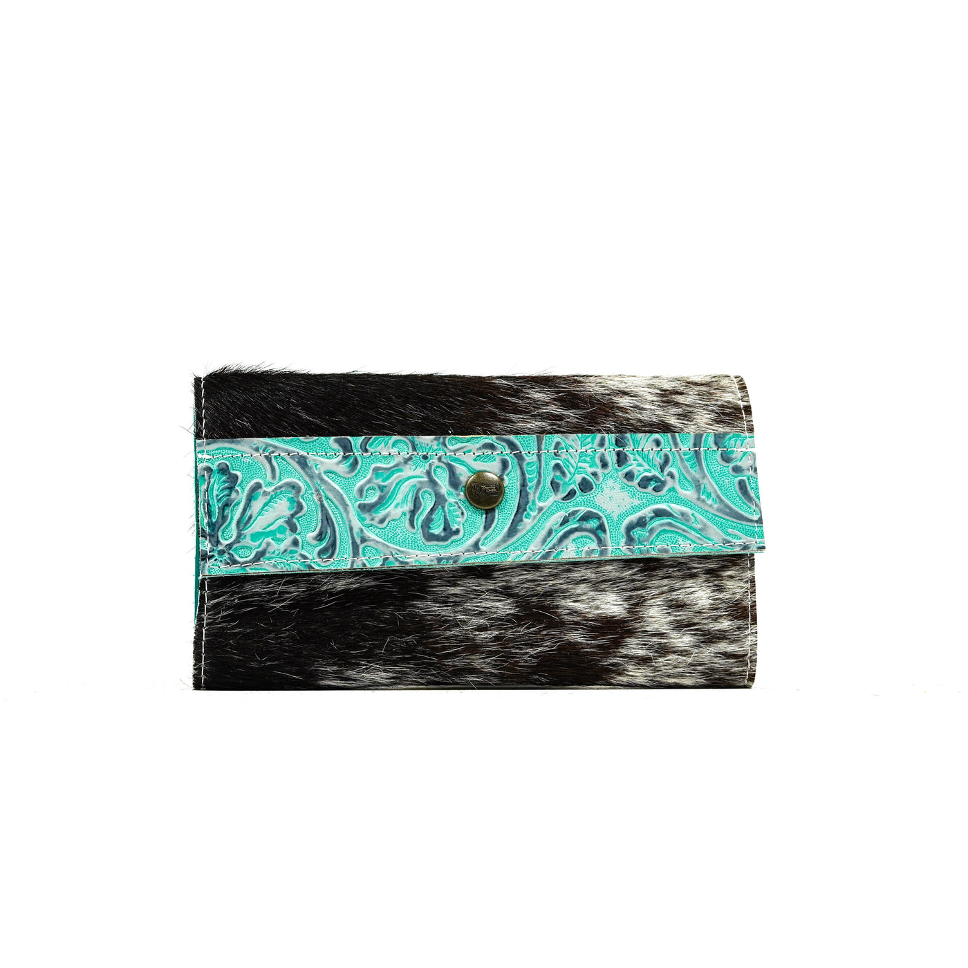 Kacey Wallet - Salt & Pepper w/ Royston Tool-Kacey Wallet-Western-Cowhide-Bags-Handmade-Products-Gifts-Dancing Cactus Designs