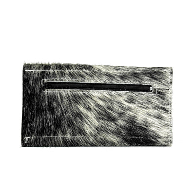 Kacey Wallet - Salt/Pepper w/ Onyx Aztec-Kacey Wallet-Western-Cowhide-Bags-Handmade-Products-Gifts-Dancing Cactus Designs