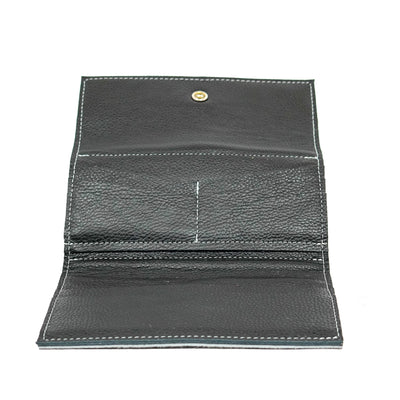 Kacey Wallet - Salt/Pepper w/ Onyx Aztec-Kacey Wallet-Western-Cowhide-Bags-Handmade-Products-Gifts-Dancing Cactus Designs