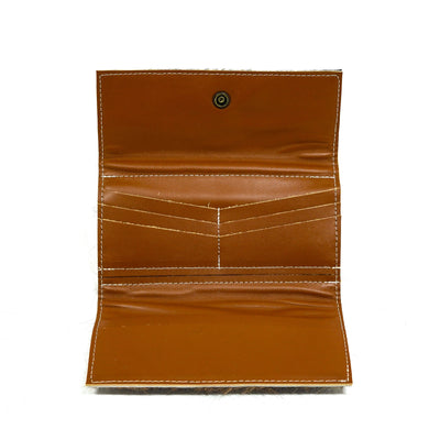 Kacey Wallet - Tricolor w/ Burgundy Tool-Kacey Wallet-Western-Cowhide-Bags-Handmade-Products-Gifts-Dancing Cactus Designs
