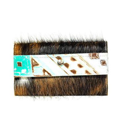 Kacey Wallet - Tricolor w/ Cocoa Navajo-Kacey Wallet-Western-Cowhide-Bags-Handmade-Products-Gifts-Dancing Cactus Designs