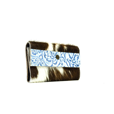 Kacey Wallet - Tricolor w/ Galaxy Tool-Kacey Wallet-Western-Cowhide-Bags-Handmade-Products-Gifts-Dancing Cactus Designs