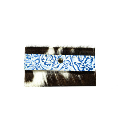 Kacey Wallet - Tricolor w/ Galaxy Tool-Kacey Wallet-Western-Cowhide-Bags-Handmade-Products-Gifts-Dancing Cactus Designs