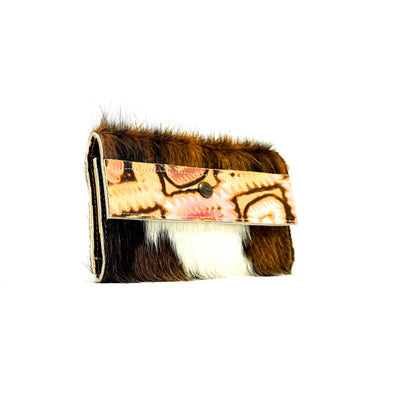 Kacey Wallet - Tricolor w/ Moab Aztec-Kacey Wallet-Western-Cowhide-Bags-Handmade-Products-Gifts-Dancing Cactus Designs