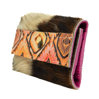 Kacey Wallet - Tricolor w/ Moab Aztec-Kacey Wallet-Western-Cowhide-Bags-Handmade-Products-Gifts-Dancing Cactus Designs
