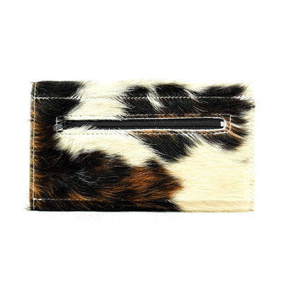 Kacey Wallet - Tricolor w/ Turquoise Wildflower Tool-Kacey Wallet-Western-Cowhide-Bags-Handmade-Products-Gifts-Dancing Cactus Designs