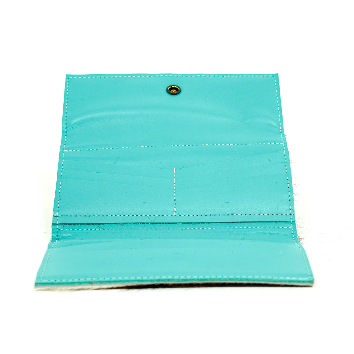 Kacey Wallet - Tricolor w/ Turquoise Wildflower Tool-Kacey Wallet-Western-Cowhide-Bags-Handmade-Products-Gifts-Dancing Cactus Designs