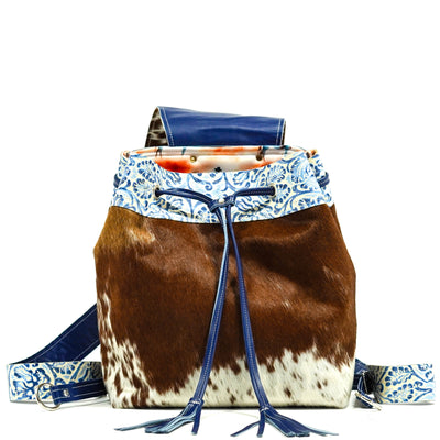 Kelsea Backpack - Longhorn w/ Galaxy Tool-Kelsea Backpack-Western-Cowhide-Bags-Handmade-Products-Gifts-Dancing Cactus Designs