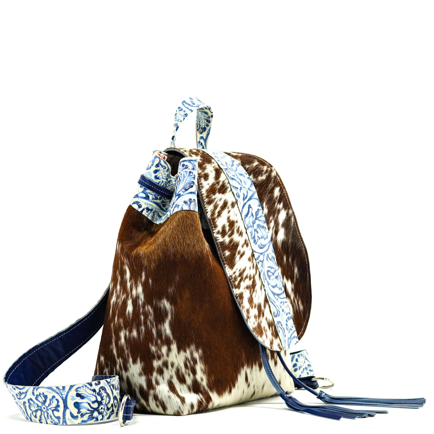 Kelsea Backpack - Longhorn w/ Galaxy Tool-Kelsea Backpack-Western-Cowhide-Bags-Handmade-Products-Gifts-Dancing Cactus Designs