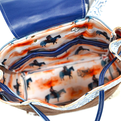 Kelsea Backpack - Longhorn w/ Galaxy Tool-Kelsea Backpack-Western-Cowhide-Bags-Handmade-Products-Gifts-Dancing Cactus Designs