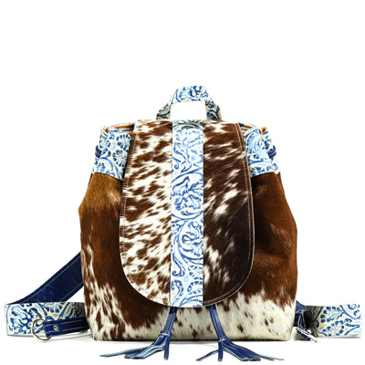 Kelsea Backpack - Longhorn w/ Galaxy Tool-Kelsea Backpack-Western-Cowhide-Bags-Handmade-Products-Gifts-Dancing Cactus Designs