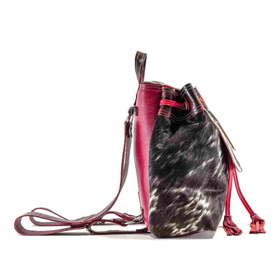 Kelsea Backpack - Longhorn w/ Red Brands-Kelsea Backpack-Western-Cowhide-Bags-Handmade-Products-Gifts-Dancing Cactus Designs