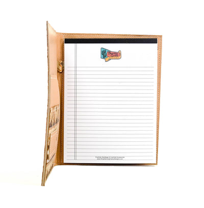 Large Notepad Cover - All Embossed w/ Apache Navajo-Large Notepad Cover-Western-Cowhide-Bags-Handmade-Products-Gifts-Dancing Cactus Designs