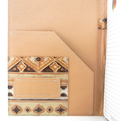 Large Notepad Cover - All Embossed w/ Apache Navajo-Large Notepad Cover-Western-Cowhide-Bags-Handmade-Products-Gifts-Dancing Cactus Designs