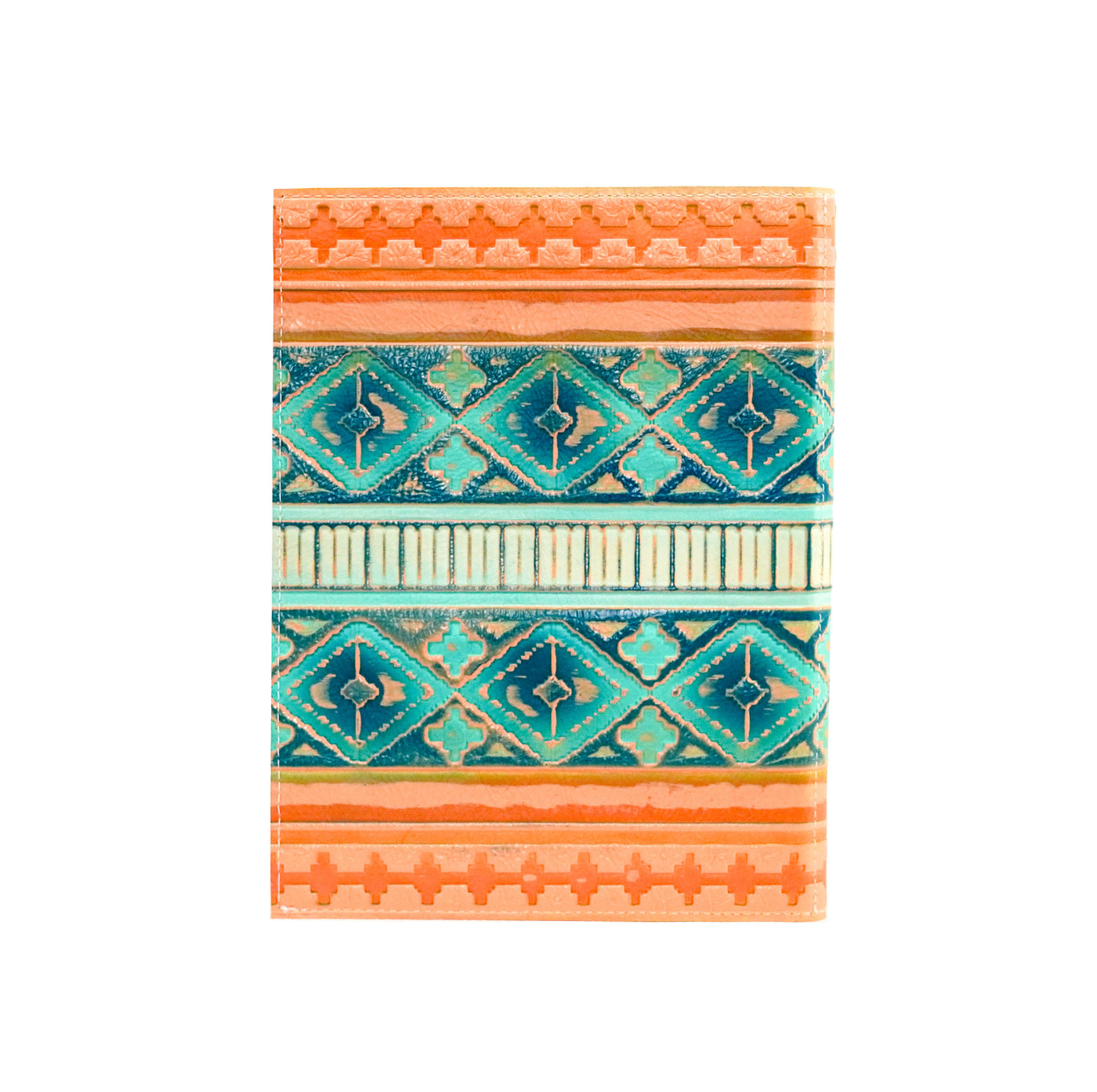 Large Notepad Cover - All Embossed w/ Margaritaville Navajo-Large Notepad Cover-Western-Cowhide-Bags-Handmade-Products-Gifts-Dancing Cactus Designs