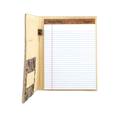 Large Notepad Cover - Brindle w/ Ivory & Brown Navajo-Large Notepad Cover-Western-Cowhide-Bags-Handmade-Products-Gifts-Dancing Cactus Designs