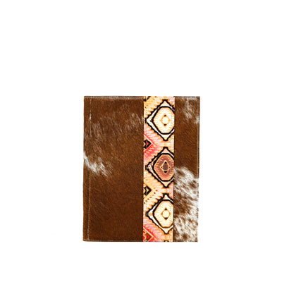 Large Notepad Cover - Longhorn w/ Moab Aztec-Large Notepad Cover-Western-Cowhide-Bags-Handmade-Products-Gifts-Dancing Cactus Designs