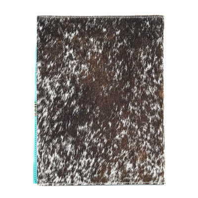 Large Notepad Cover - Longhorn w/ Turquoise Caracole-Large Notepad Cover-Western-Cowhide-Bags-Handmade-Products-Gifts-Dancing Cactus Designs