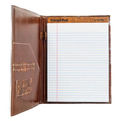 Large Notepad Cover - Tricolor w/ Brandy Tool-Large Notepad Cover-Western-Cowhide-Bags-Handmade-Products-Gifts-Dancing Cactus Designs