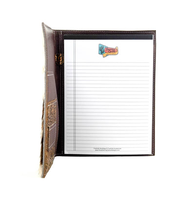 Large Notepad Cover - Tricolor w/ No Embossed-Large Notepad Cover-Western-Cowhide-Bags-Handmade-Products-Gifts-Dancing Cactus Designs