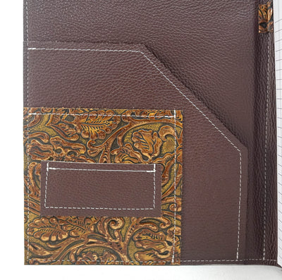 Large Notepad Cover - Tricolor w/ No Embossed-Large Notepad Cover-Western-Cowhide-Bags-Handmade-Products-Gifts-Dancing Cactus Designs
