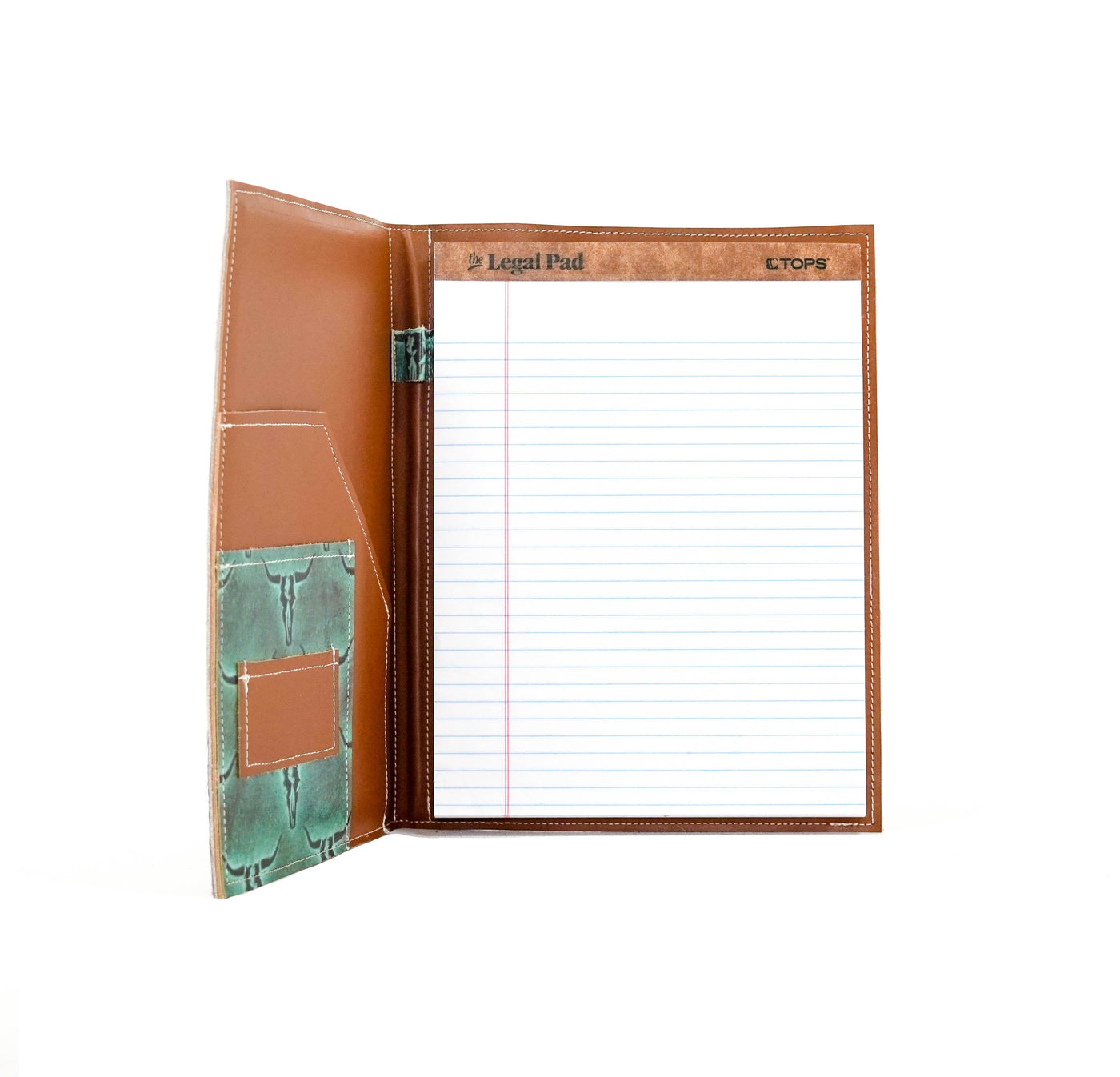 Large Notepad Cover - Tricolor w/ Royston Skulls-Large Notepad Cover-Western-Cowhide-Bags-Handmade-Products-Gifts-Dancing Cactus Designs