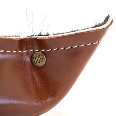 Large Tray - Glossed Chocolate Leather w/ Brandy Tool-Large Tray-Western-Cowhide-Bags-Handmade-Products-Gifts-Dancing Cactus Designs