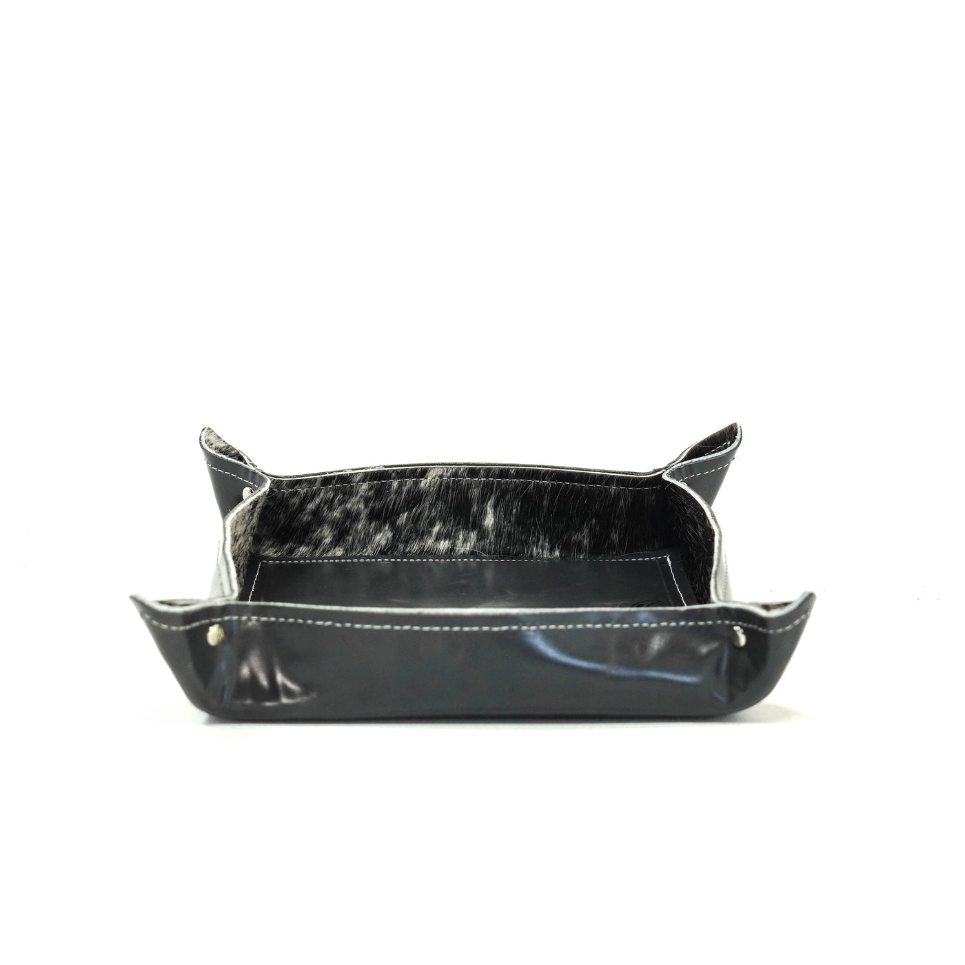 Large Tray - Glossed Lead Leather w/ Lasered Decal-Large Tray-Western-Cowhide-Bags-Handmade-Products-Gifts-Dancing Cactus Designs