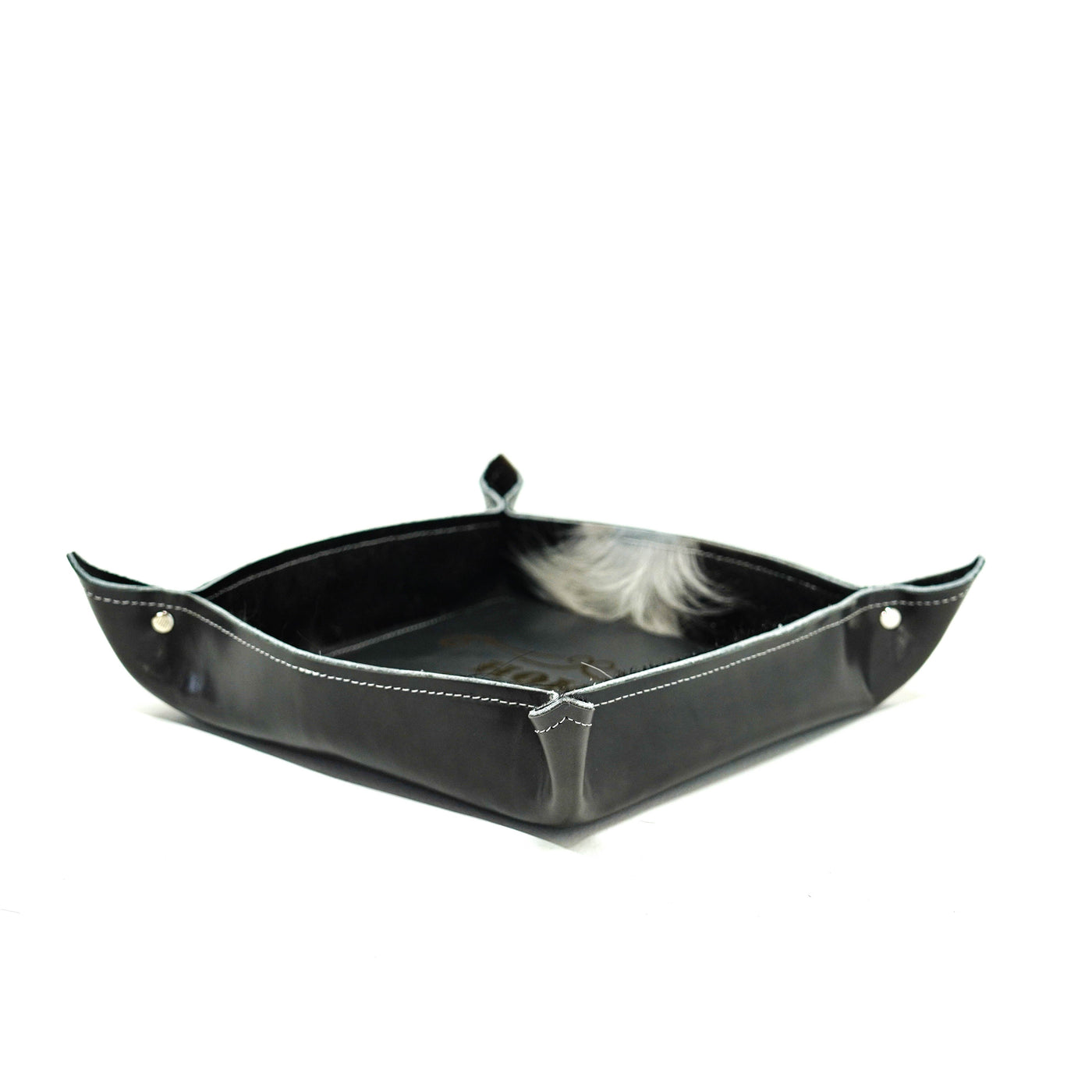 Large Tray - Glossed Lead Leather w/ Lasered Decal-Large Tray-Western-Cowhide-Bags-Handmade-Products-Gifts-Dancing Cactus Designs