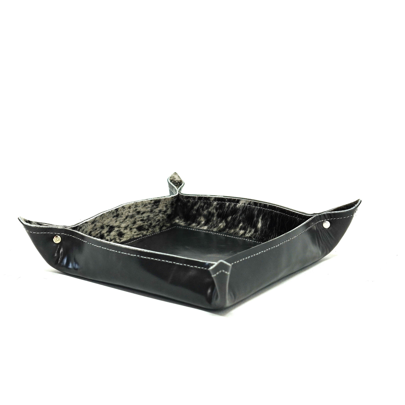 Large Tray - Glossed Lead Leather w/ Lasered Decal-Large Tray-Western-Cowhide-Bags-Handmade-Products-Gifts-Dancing Cactus Designs