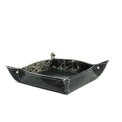 Large Tray - Glossed Lead Leather w/ Lasered Decal-Large Tray-Western-Cowhide-Bags-Handmade-Products-Gifts-Dancing Cactus Designs
