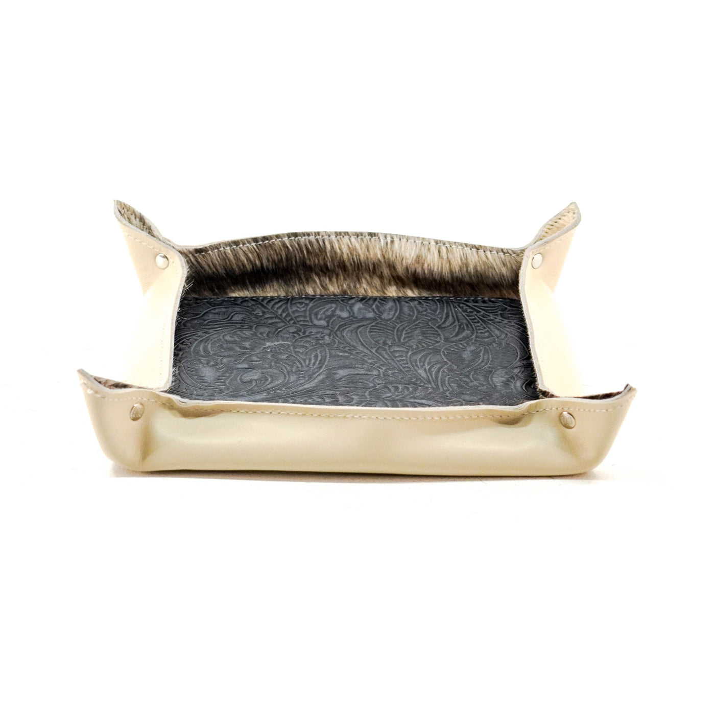 Large Tray - Smooth Bone Leather w/ Blue Jean Tool-#REF!-Western-Cowhide-Bags-Handmade-Products-Gifts-Dancing Cactus Designs