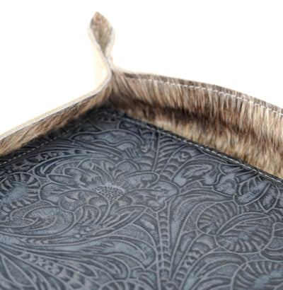 Large Tray - Smooth Bone Leather w/ Blue Jean Tool-#REF!-Western-Cowhide-Bags-Handmade-Products-Gifts-Dancing Cactus Designs