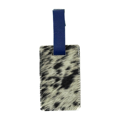 Luggage Tag - Black & White w/ Turquoise Sand Croc-Luggage Tag-Western-Cowhide-Bags-Handmade-Products-Gifts-Dancing Cactus Designs