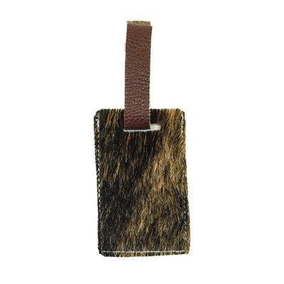 Luggage Tag - Brindle w/ Deadwood Roses-Luggage Tag-Western-Cowhide-Bags-Handmade-Products-Gifts-Dancing Cactus Designs