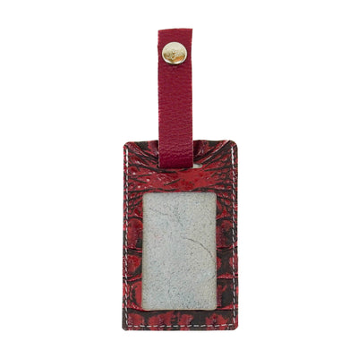 Luggage Tag - Dapple w/ Red Croc-Luggage Tag-Western-Cowhide-Bags-Handmade-Products-Gifts-Dancing Cactus Designs
