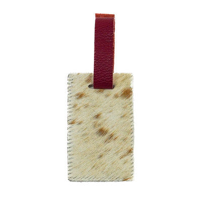 Luggage Tag - Dapple w/ Red Croc-Luggage Tag-Western-Cowhide-Bags-Handmade-Products-Gifts-Dancing Cactus Designs